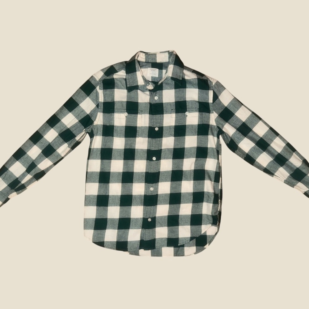 Crewcuts‎ Green and White Plaid Button Down Shirt